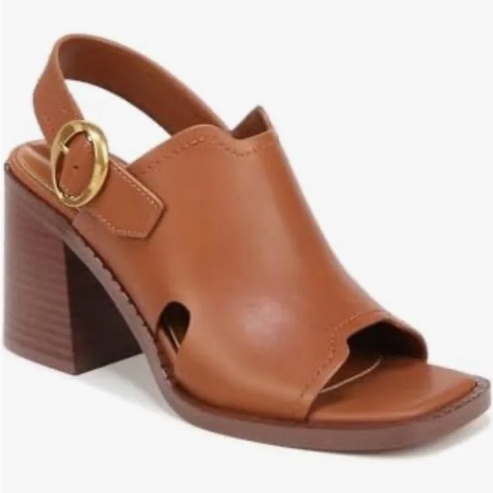 Franco Sarto Amy Slingback Block Heel Peep Toe Shoes